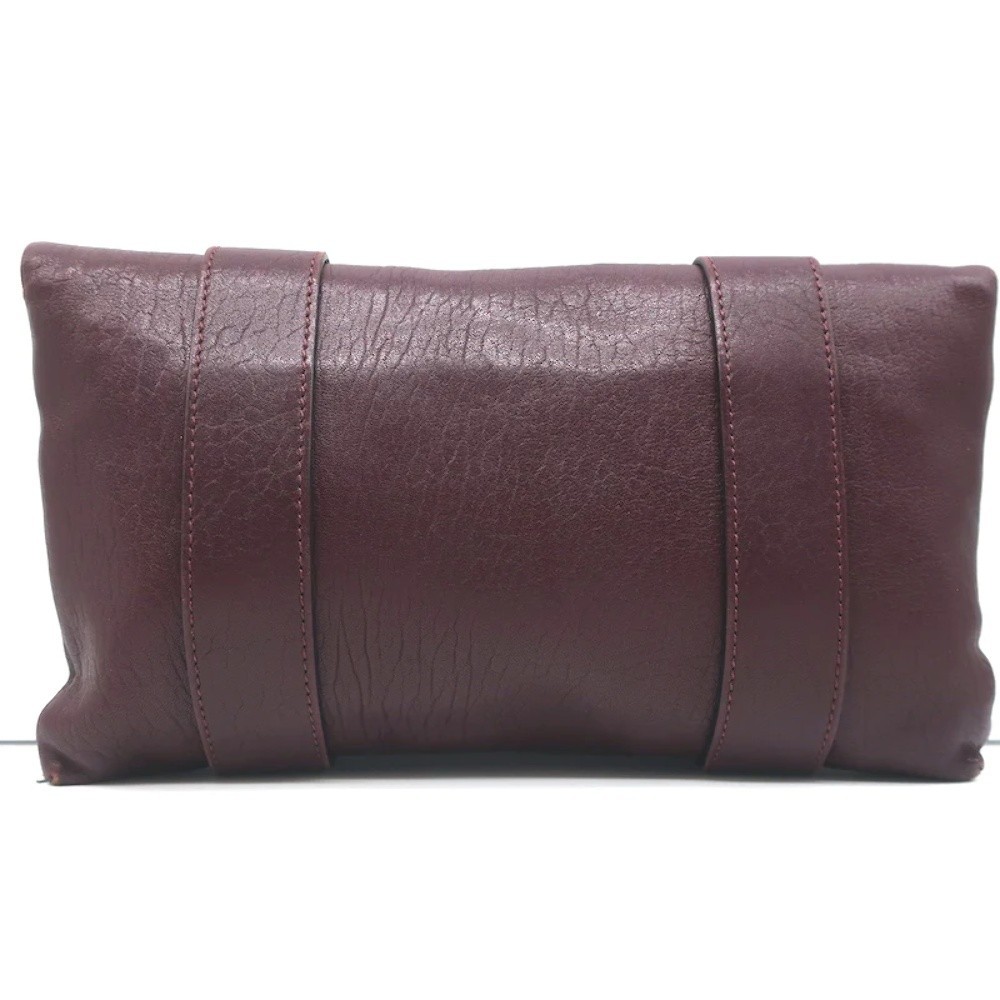 Marc Jacobs Padlock Flap Clutch Burgundy Grained Leather Small Bag - Picture 5 of 10